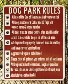 dog park rules