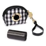 Isaac Mizrahi Soft Black & White Checkered Plaid Poop Bag Holder