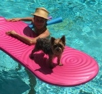 Ziggy surfing with Mom